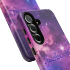 Galaxy "You Are Worthy" Phone Case — Motivational Nebula Design, Customizable Text