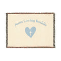 Woven Blanket — "Jesus Loving Buddie" Christian Heart Throw