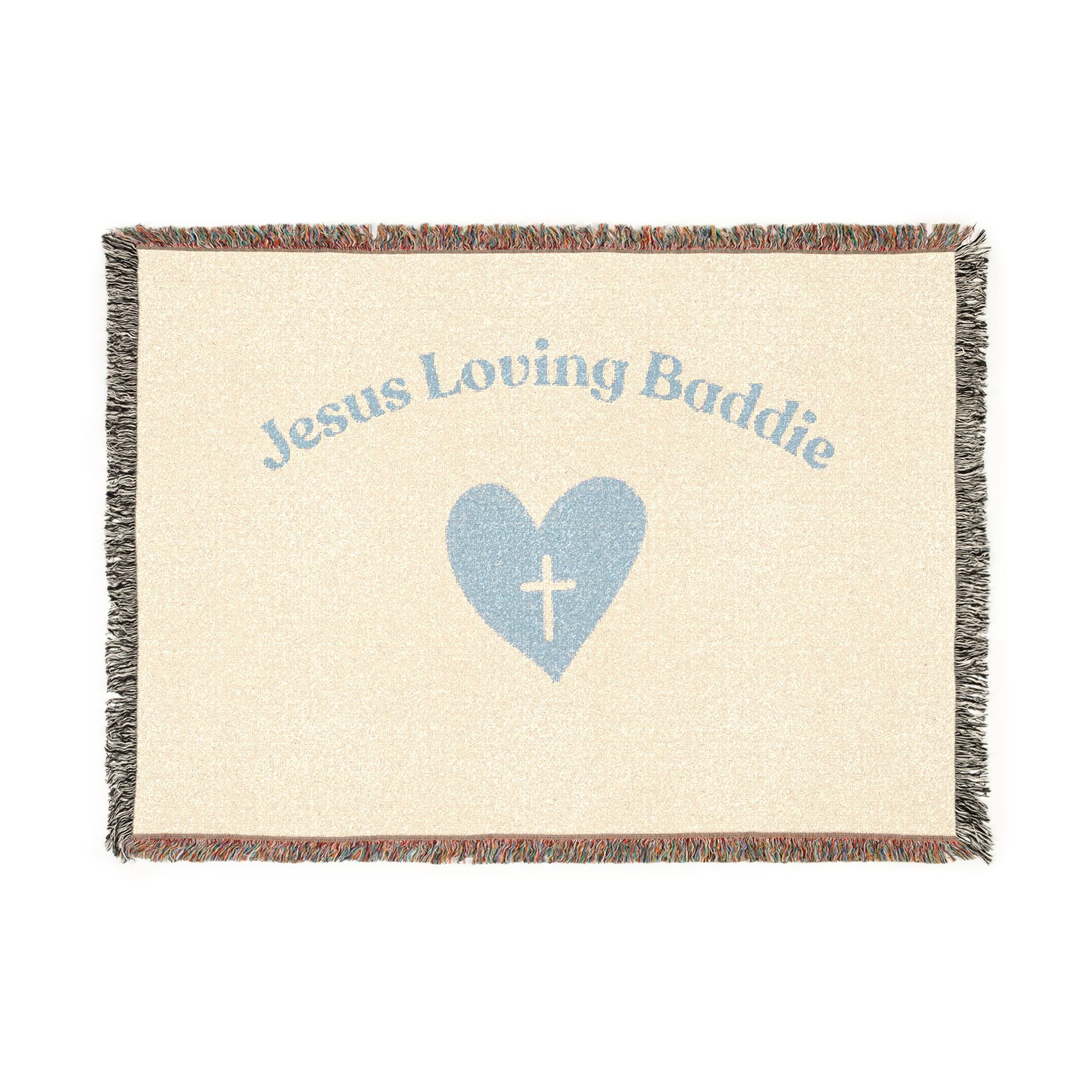 Woven Blanket — "Jesus Loving Buddie" Christian Heart Throw