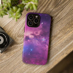 Custom Galaxy Phone Case — Personalized Purple Nebula iPhone Cover with Text