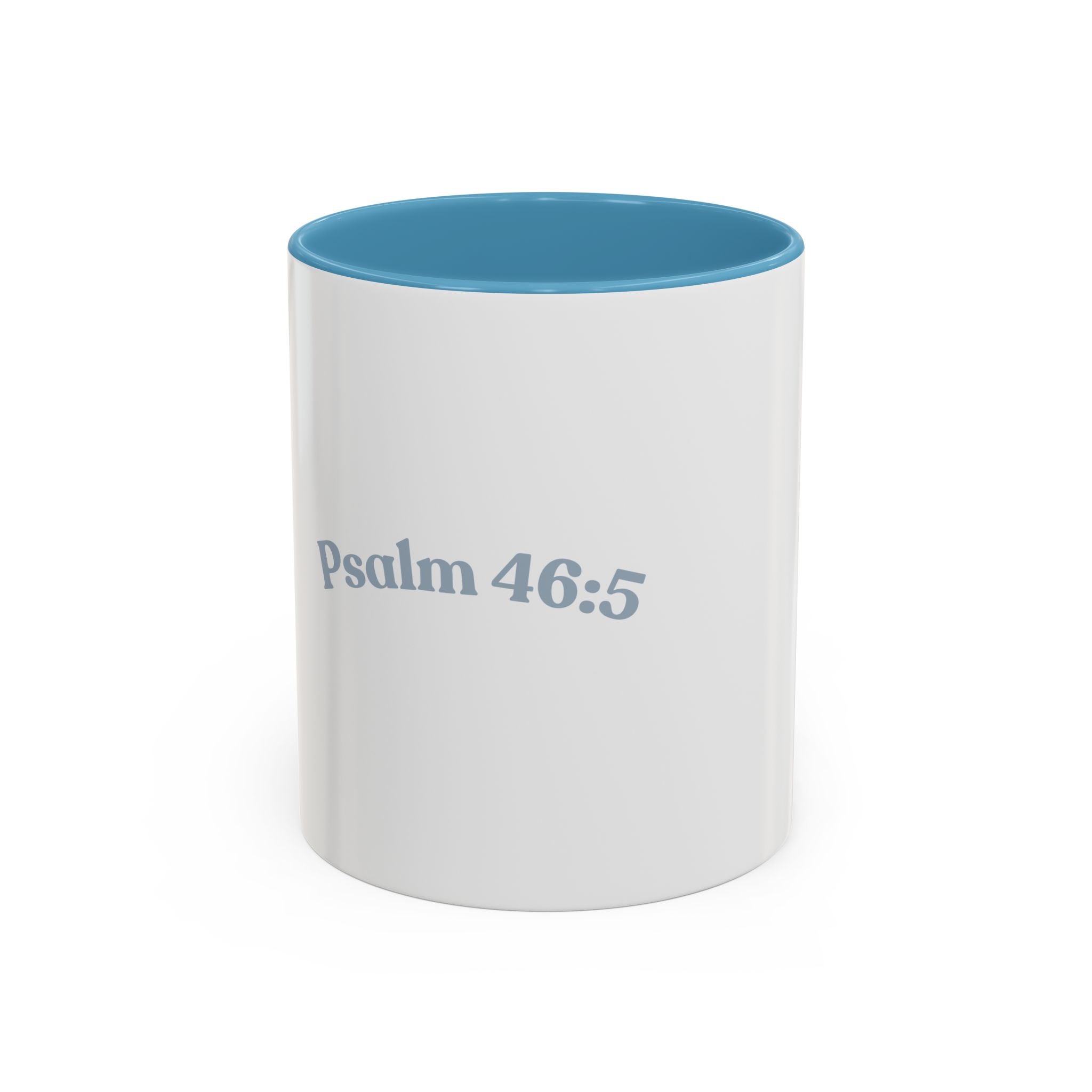 Psalm 46:5 Faith Coffee Mug — Minimal Cross Accent (11/15oz)