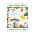 Personalized Jungle Safari Toddler Blanket — Add Name Here