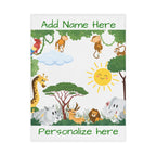 Personalized Jungle Safari Toddler Blanket — Add Name Here
