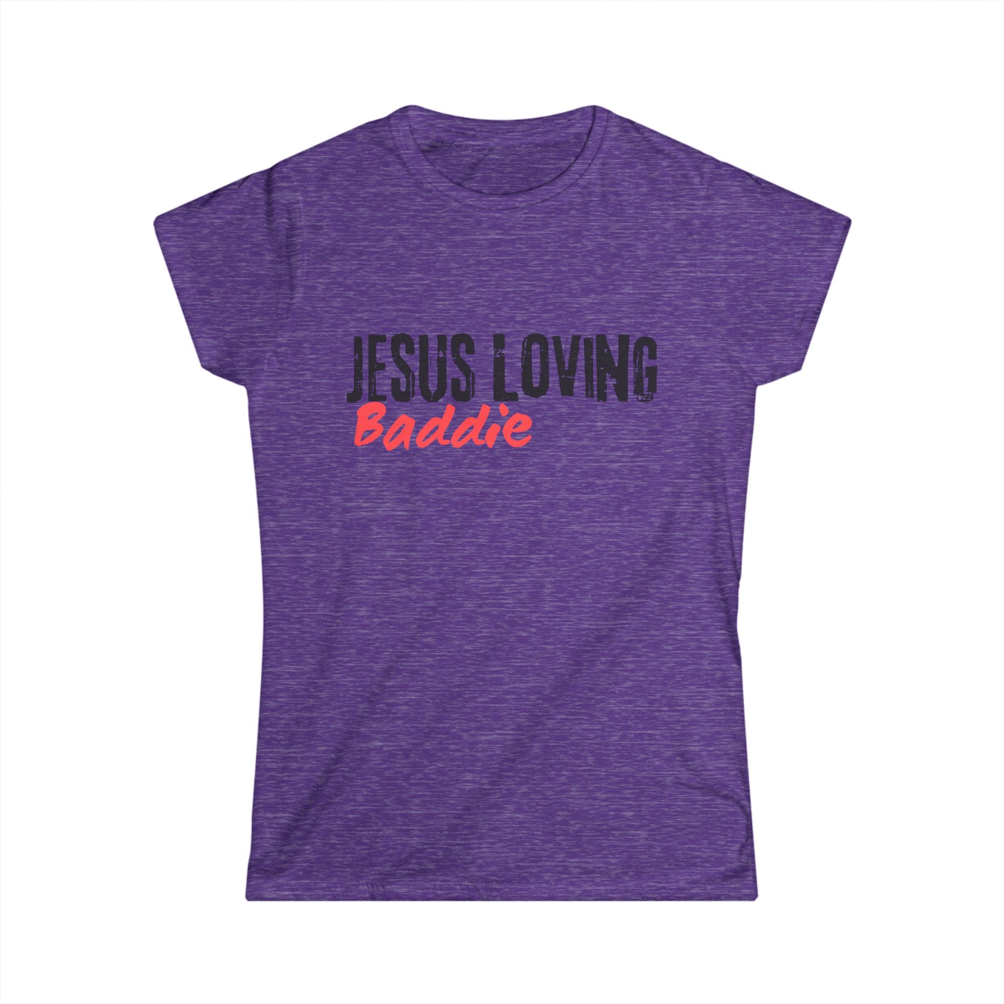 Jesus Loving Baddie Tee — Christian Graphic Women's T‑Shirt with Heart Cross Back