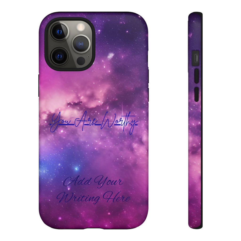 Custom Galaxy Phone Case — Personalized Purple Nebula iPhone Cover with Text