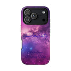 Custom Galaxy Phone Case — Personalized Purple Nebula iPhone Cover with Text