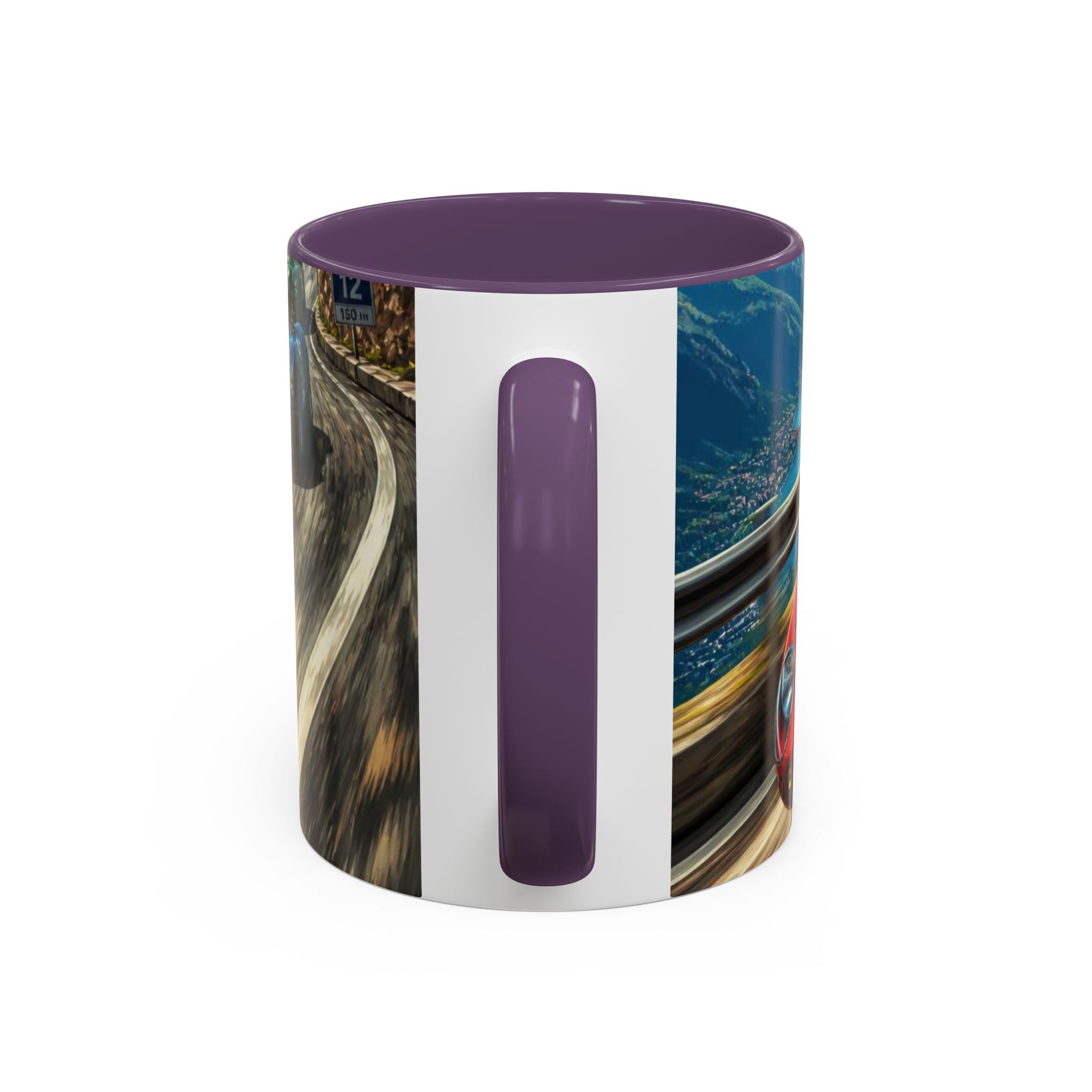 Classic Racing Cars Accent Coffee Mug – Vintage Sports Car Track Design (11/15oz)