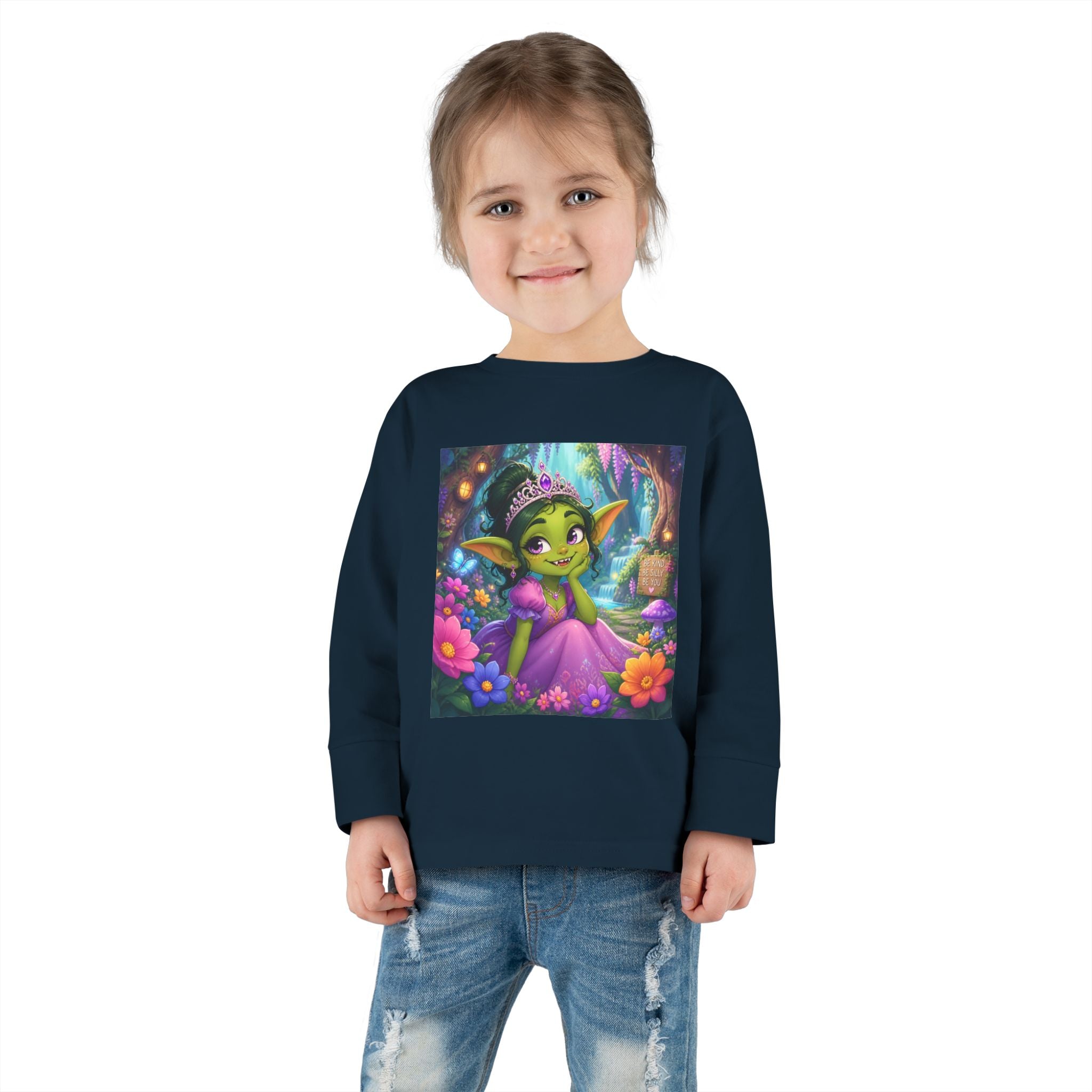 Goblin Princess Toddler Long Sleeve Tee — Cute Fantasy Fairy Garden Shirt