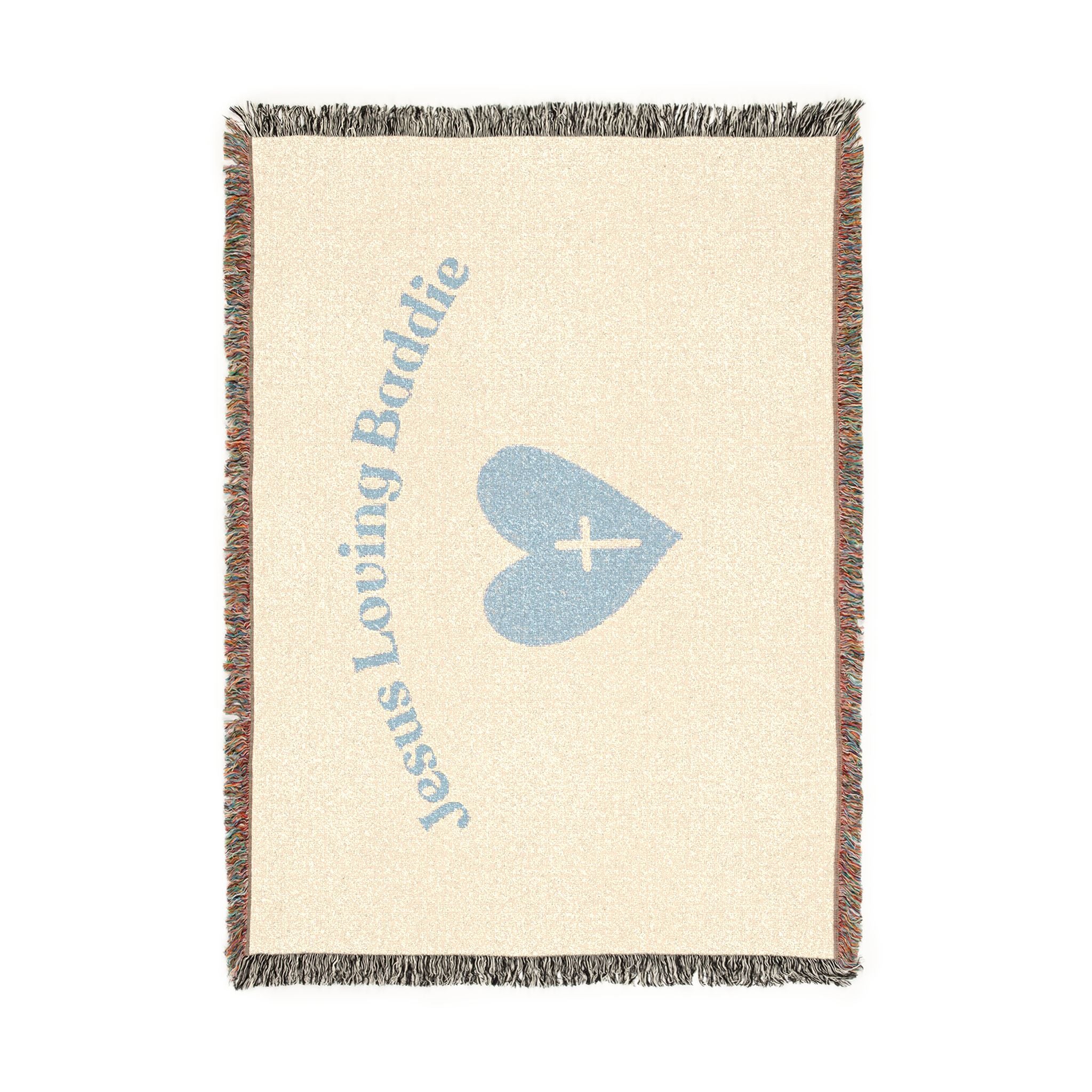 Woven Blanket — "Jesus Loving Buddie" Christian Heart Throw