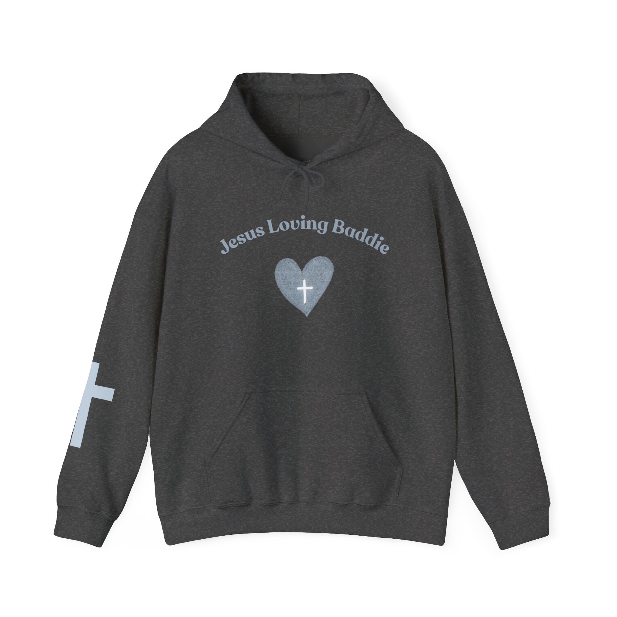 Jesus Loving Baddie Hoodie — Psalm 46:5 Christian Heart Cross Pullover