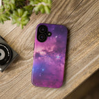 Custom Galaxy Phone Case — Personalized Purple Nebula iPhone Cover with Text