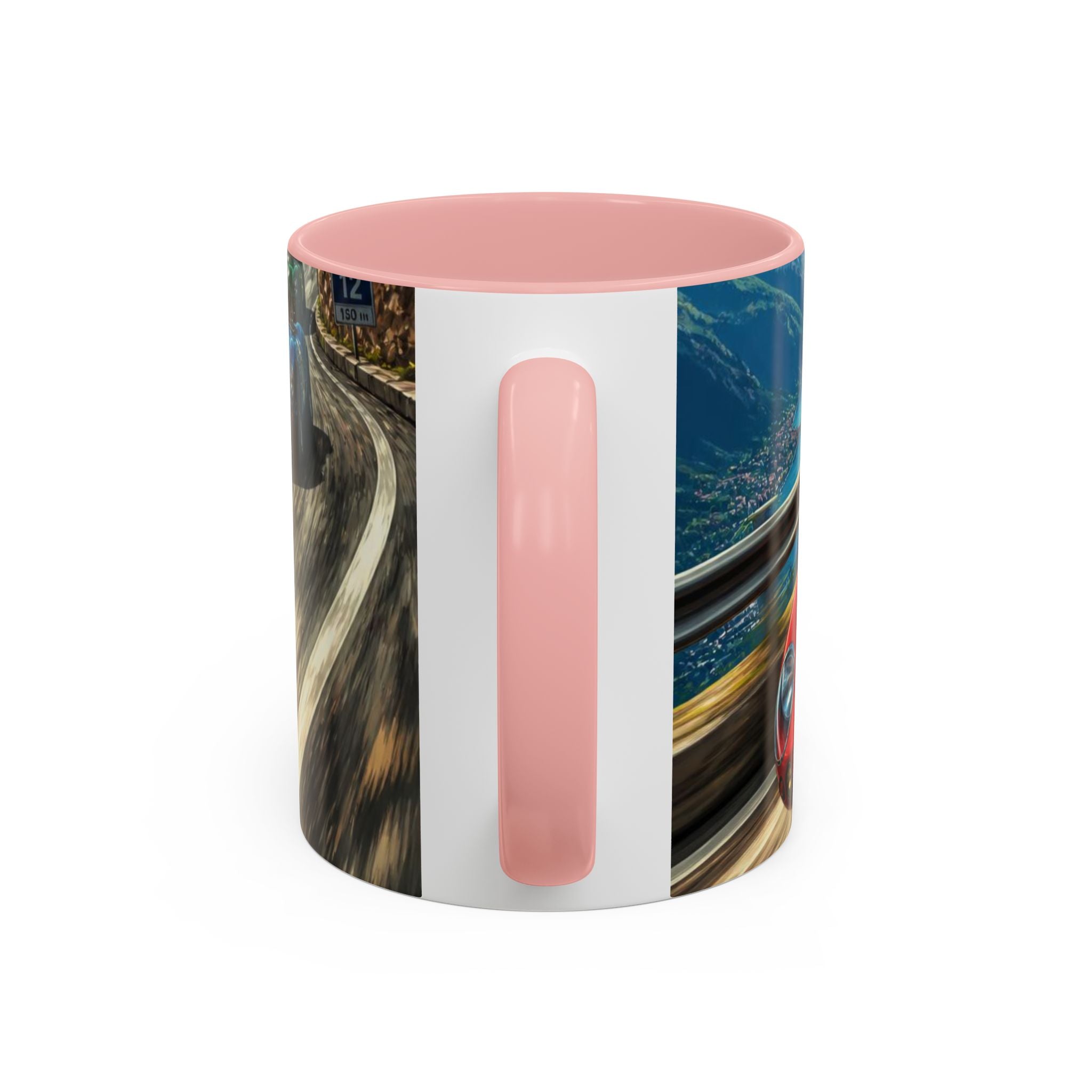 Classic Racing Cars Accent Coffee Mug – Vintage Sports Car Track Design (11/15oz)