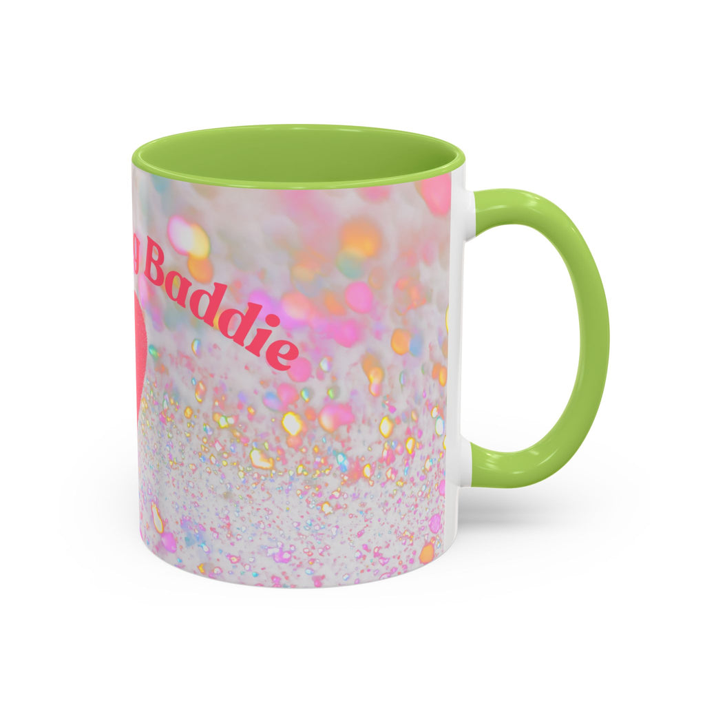 Jesus Loving Baddie Accent Coffee Mug – Pink Heart Cross 11/15oz