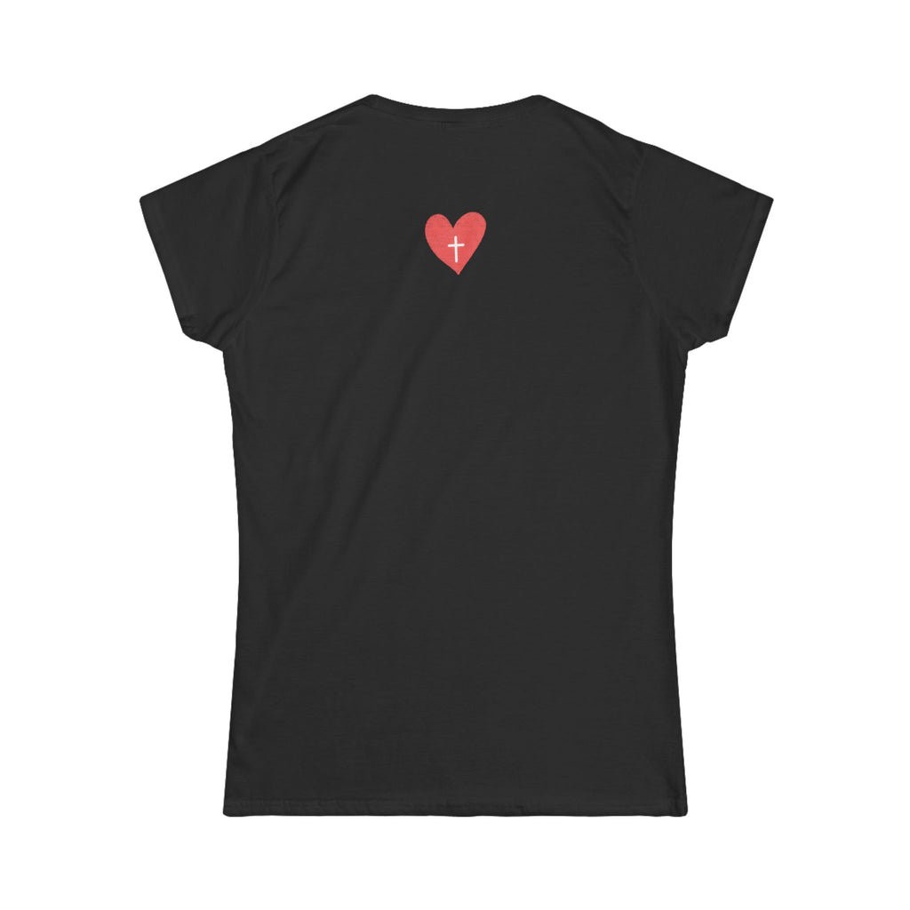 Jesus Loving Baddie Tee — Christian Graphic Women's T‑Shirt with Heart Cross Back