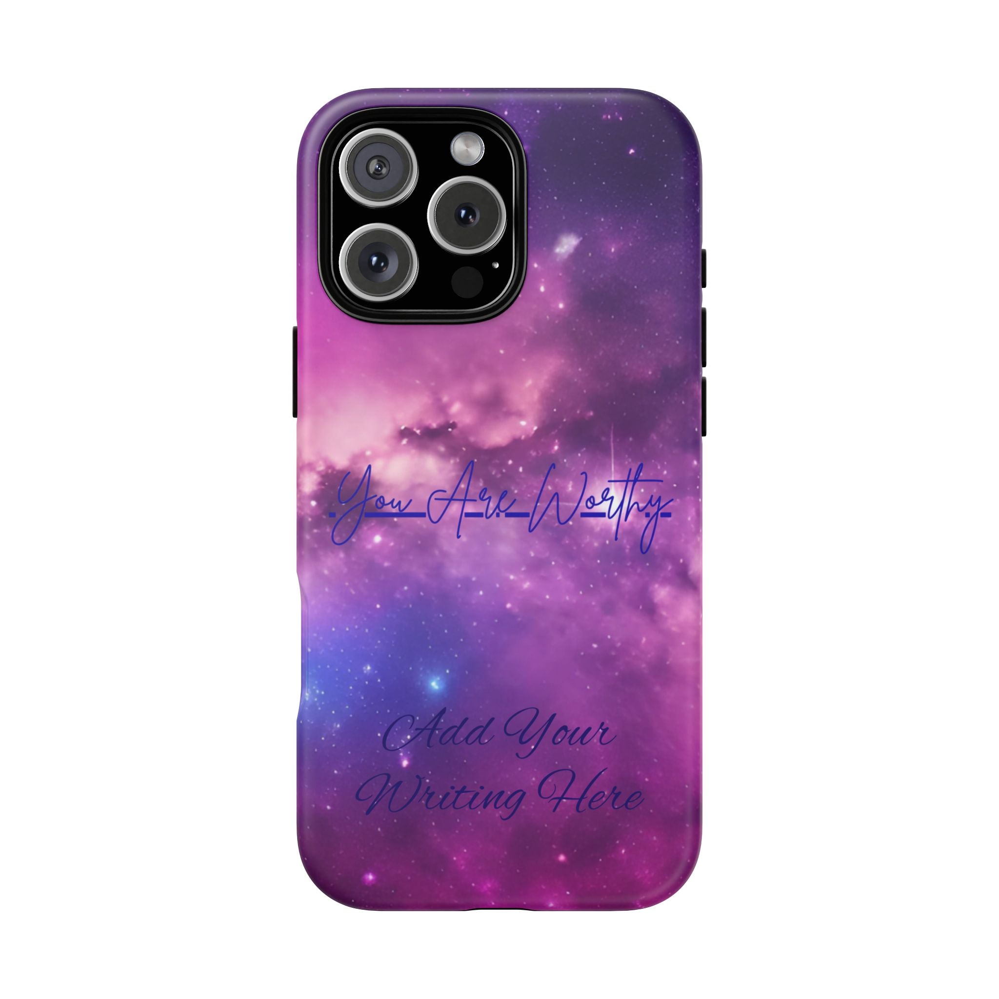 Custom Galaxy Phone Case — Personalized Purple Nebula iPhone Cover with Text