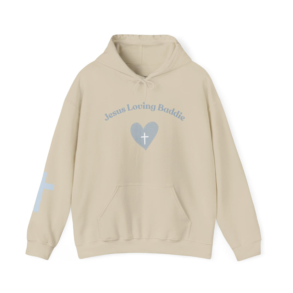 Jesus Loving Baddie Hoodie — Psalm 46:5 Christian Heart Cross Pullover