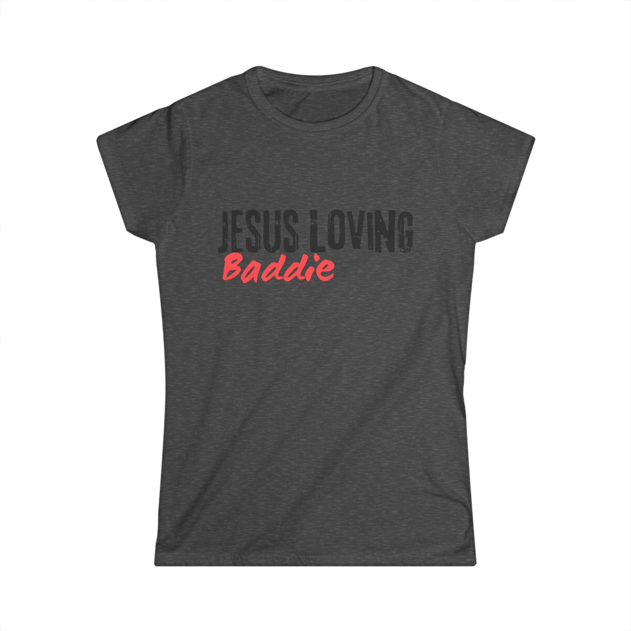 Jesus Loving Baddie Tee — Christian Graphic Women's T‑Shirt with Heart Cross Back