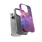 Custom Galaxy Phone Case — Personalized Purple Nebula iPhone Cover with Text