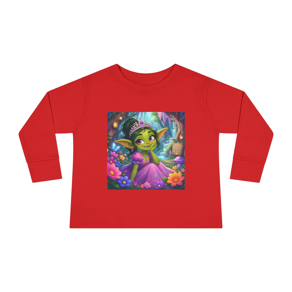 Goblin Princess Toddler Long Sleeve Tee — Cute Fantasy Fairy Garden Shirt