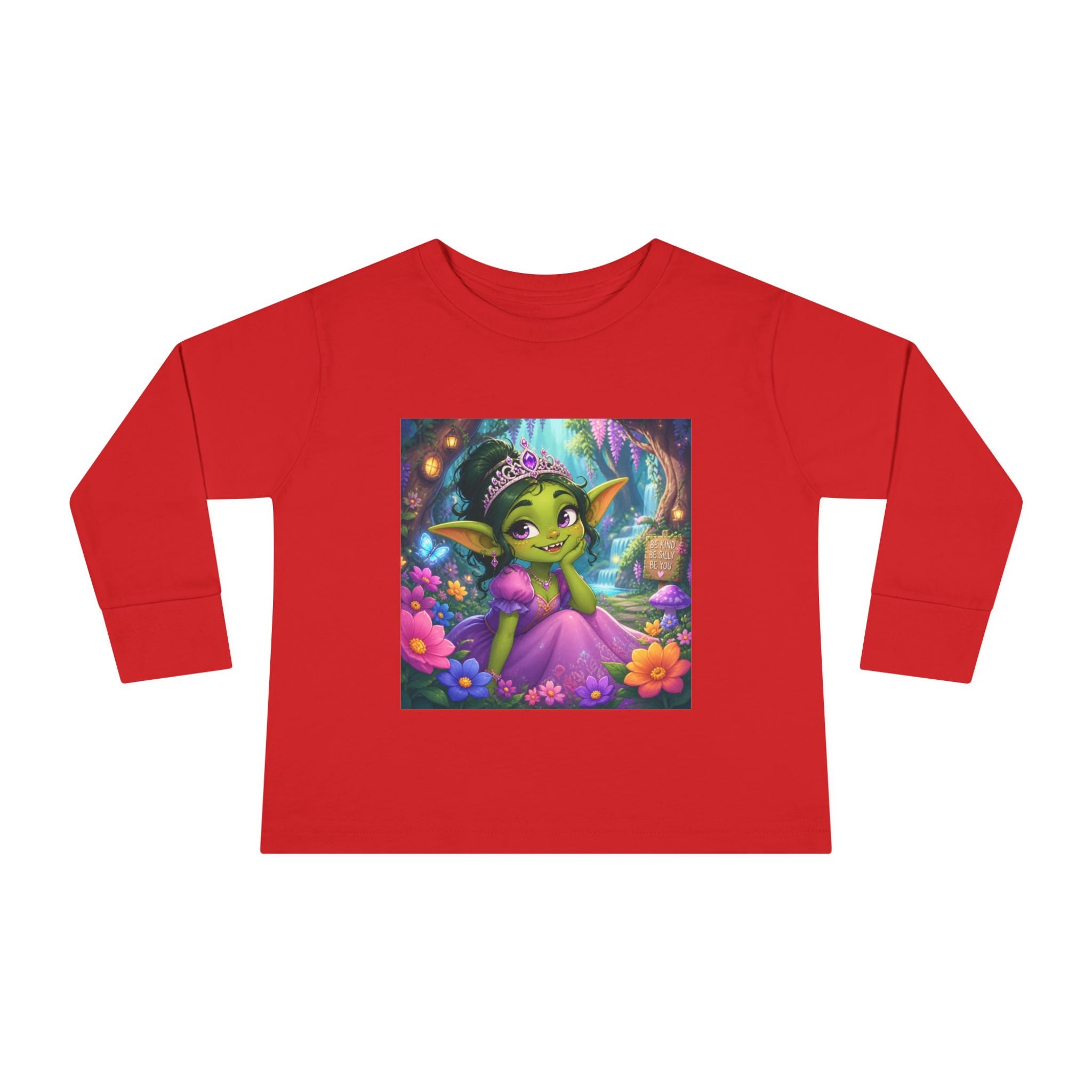 Goblin Princess Toddler Long Sleeve Tee — Cute Fantasy Fairy Garden Shirt
