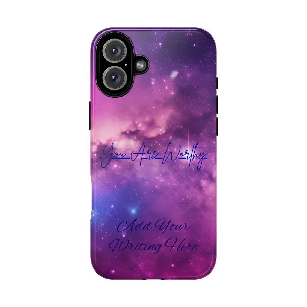 Custom Galaxy Phone Case — Personalized Purple Nebula iPhone Cover with Text