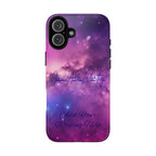 Custom Galaxy Phone Case — Personalized Purple Nebula iPhone Cover with Text