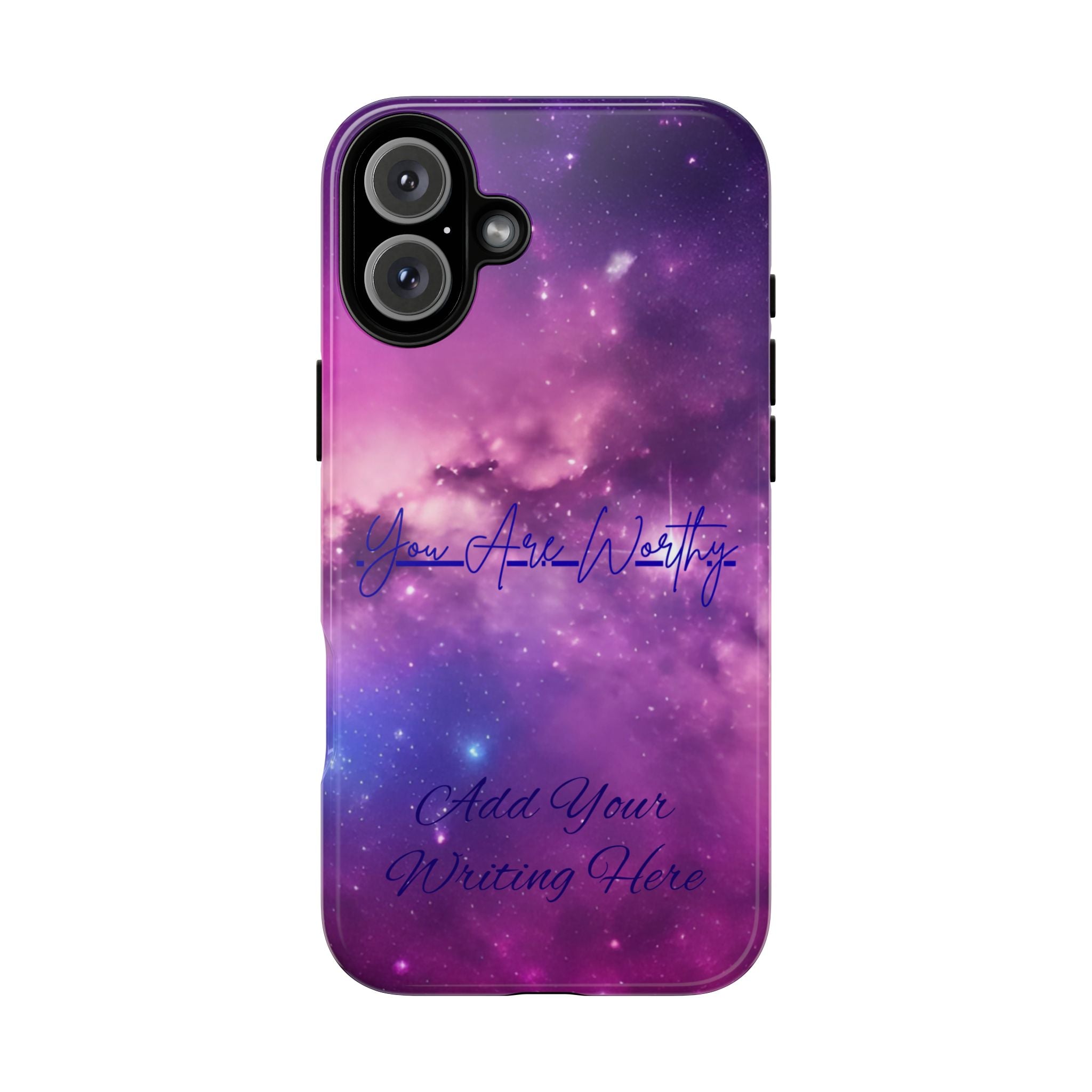 Custom Galaxy Phone Case — Personalized Purple Nebula iPhone Cover with Text