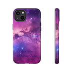 Custom Galaxy Phone Case — Personalized Purple Nebula iPhone Cover with Text