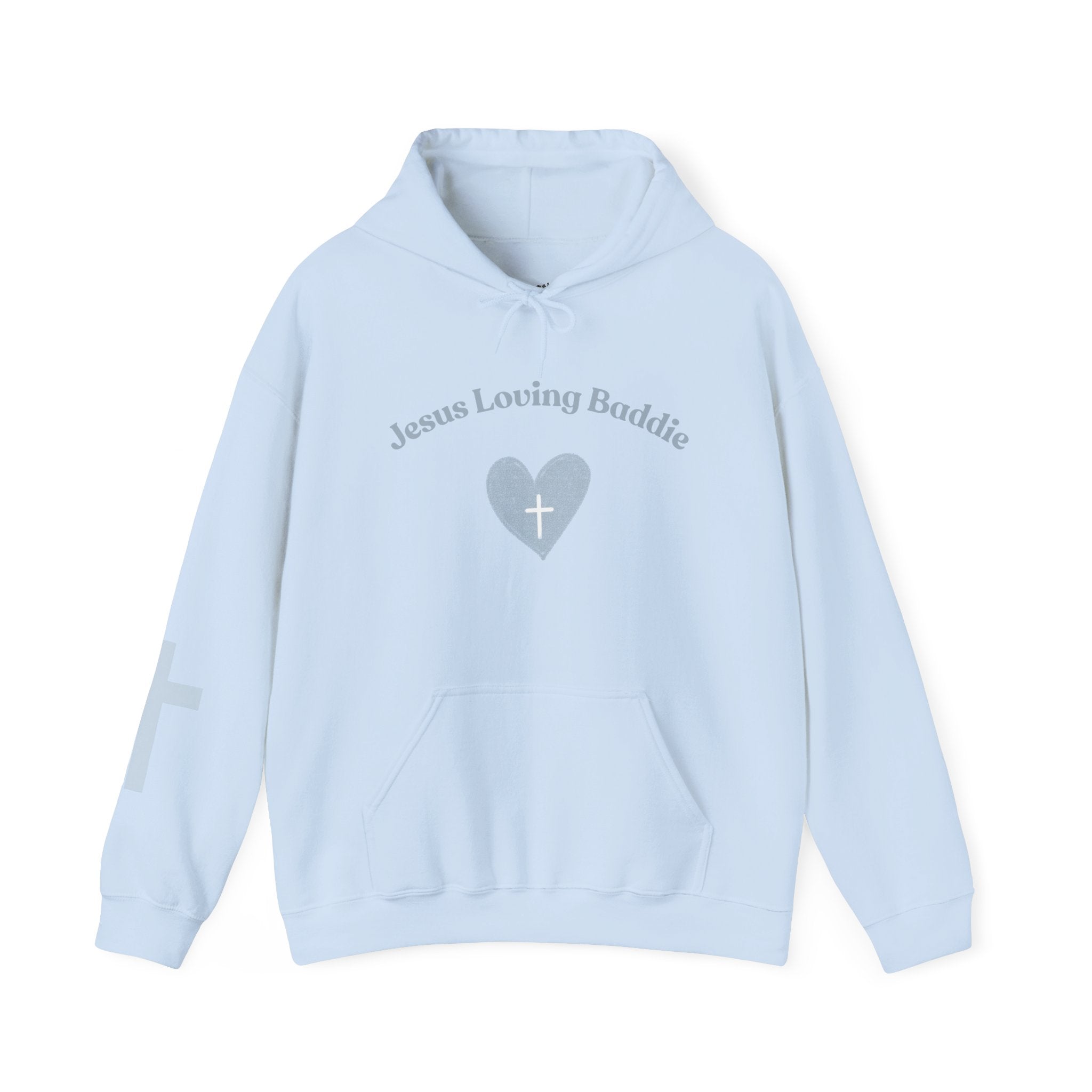 Jesus Loving Baddie Hoodie — Psalm 46:5 Christian Heart Cross Pullover
