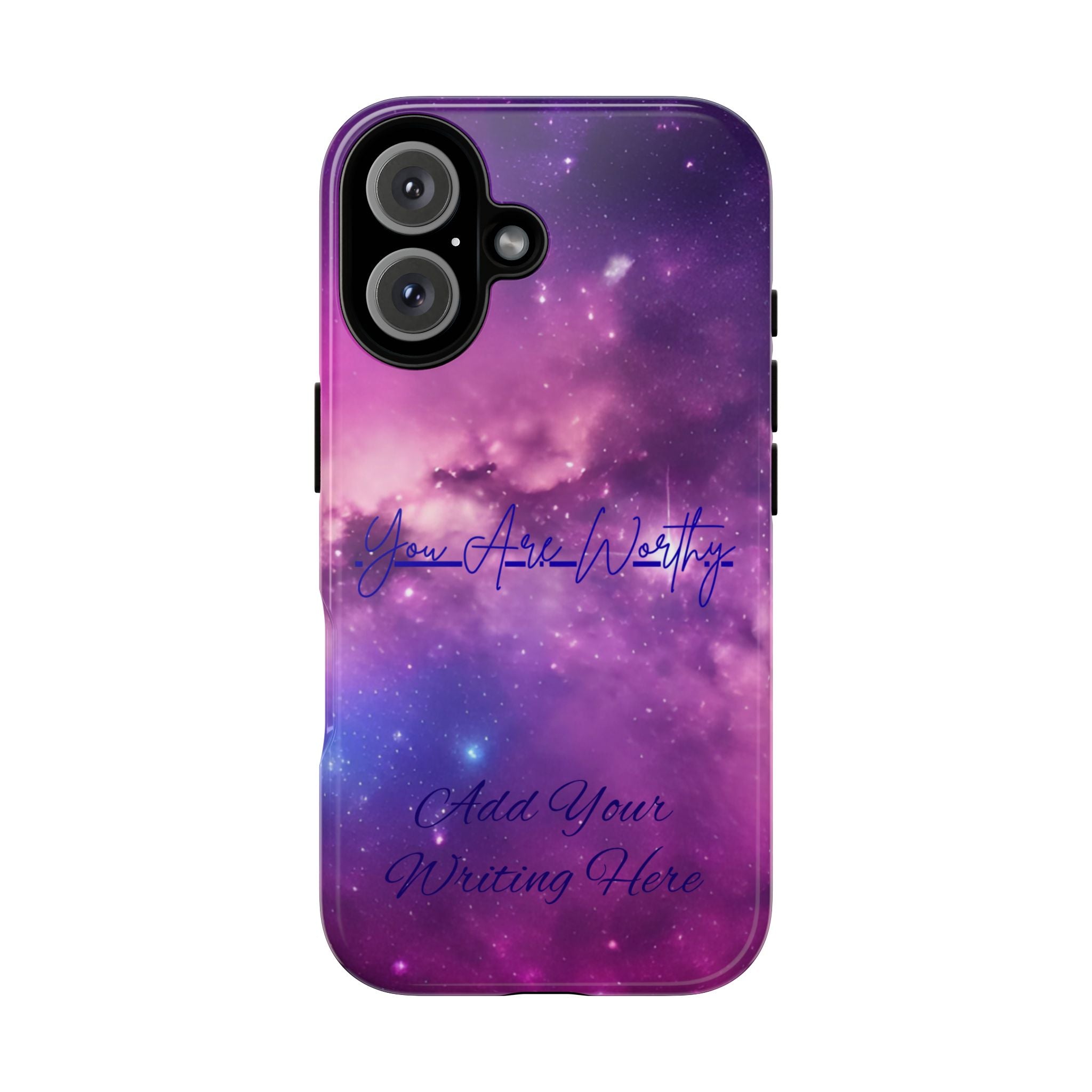 Custom Galaxy Phone Case — Personalized Purple Nebula iPhone Cover with Text