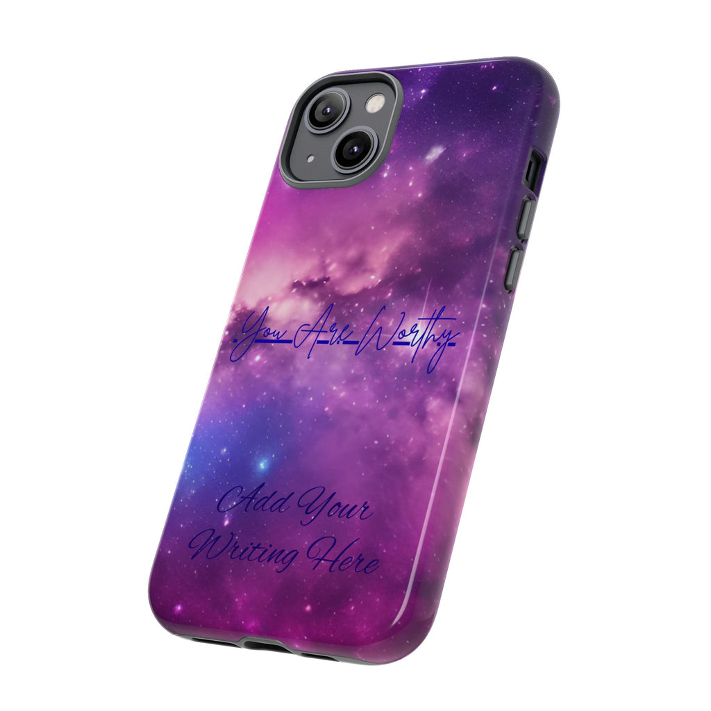 Custom Galaxy Phone Case — Personalized Purple Nebula iPhone Cover with Text