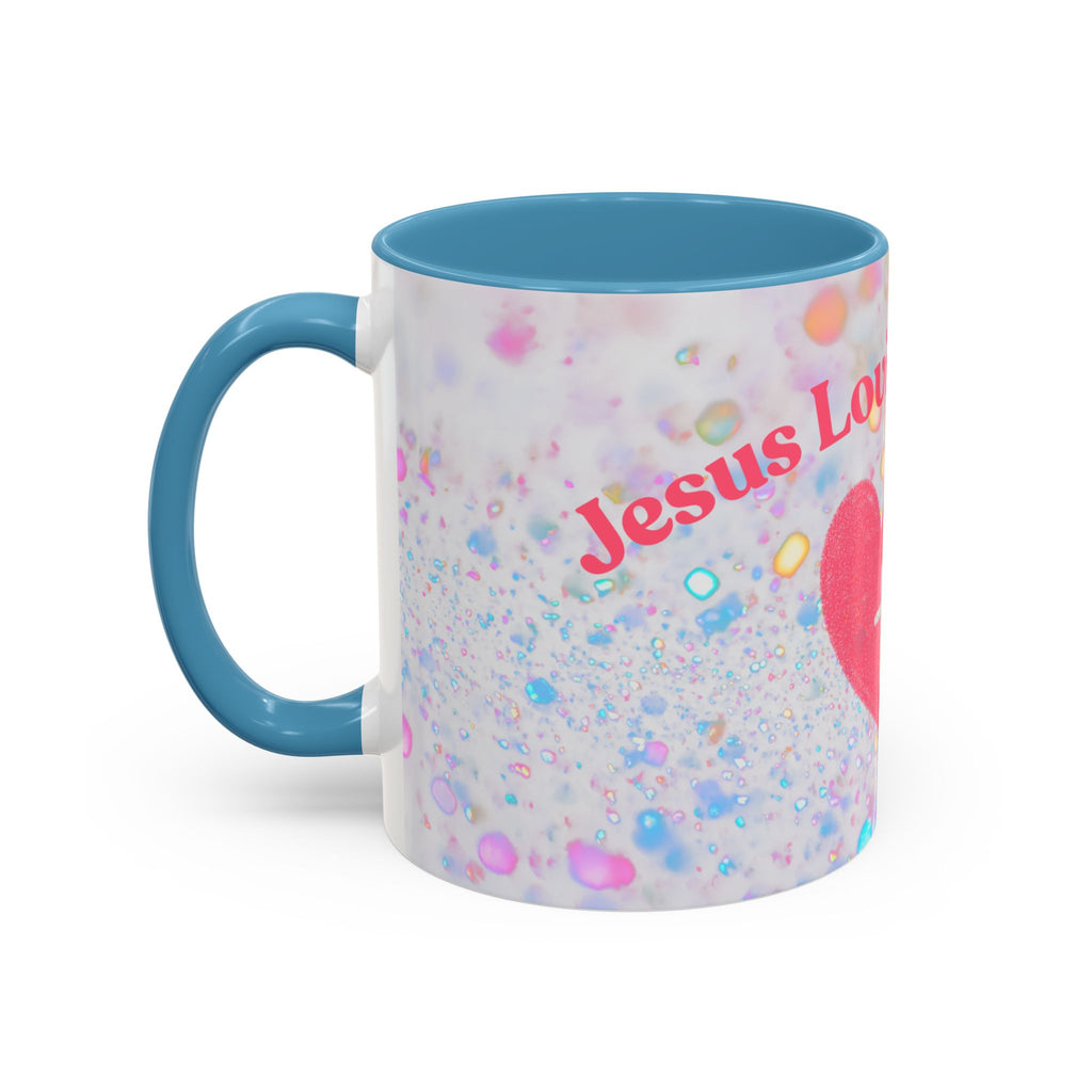 Jesus Loving Baddie Accent Coffee Mug – Pink Heart Cross 11/15oz