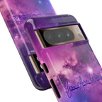 Galaxy "You Are Worthy" Phone Case — Motivational Nebula Design, Customizable Text