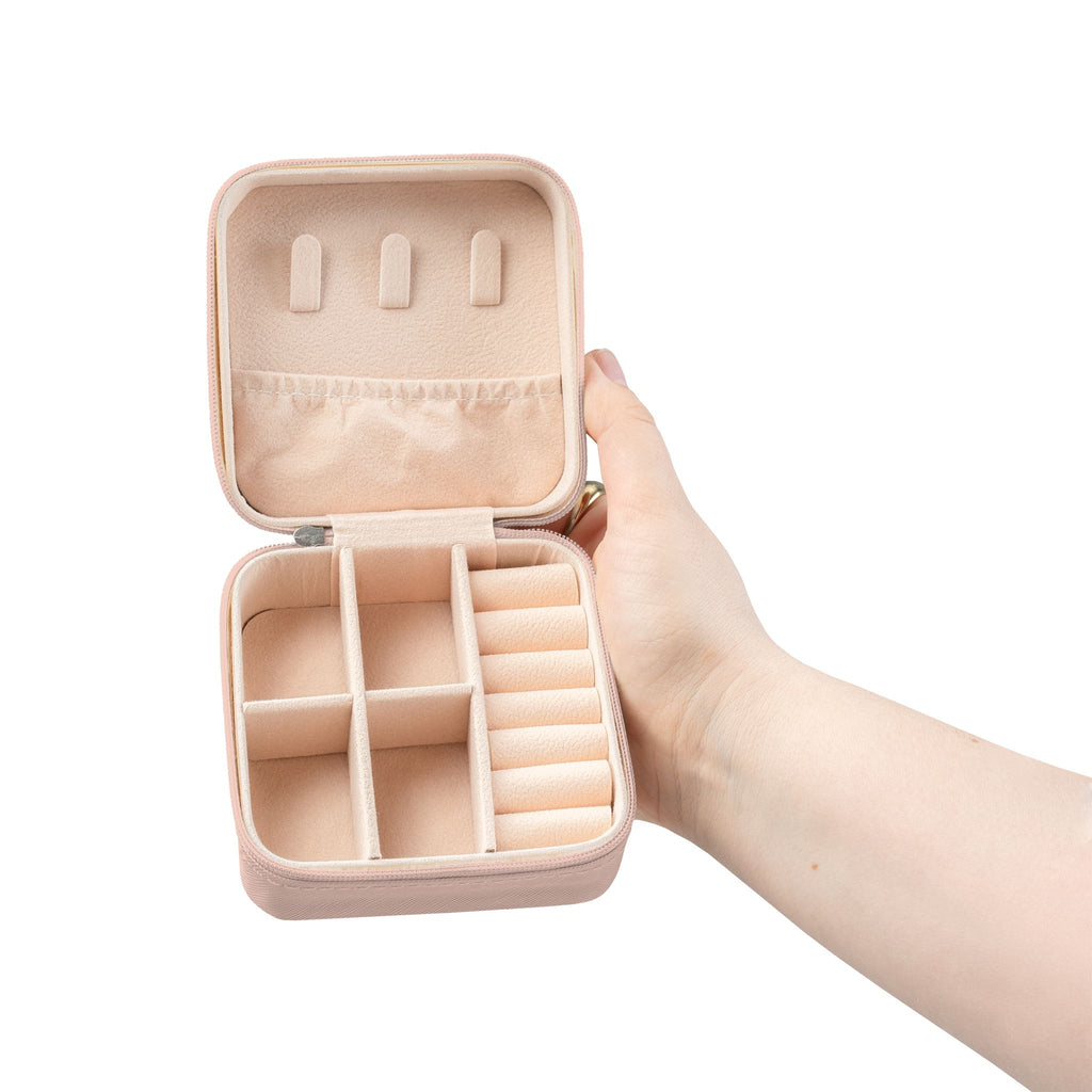 Compact Jewelry Travel Case — Personalized PSALM Design, Portable Organizer for Rings, Earrings & Necklaces