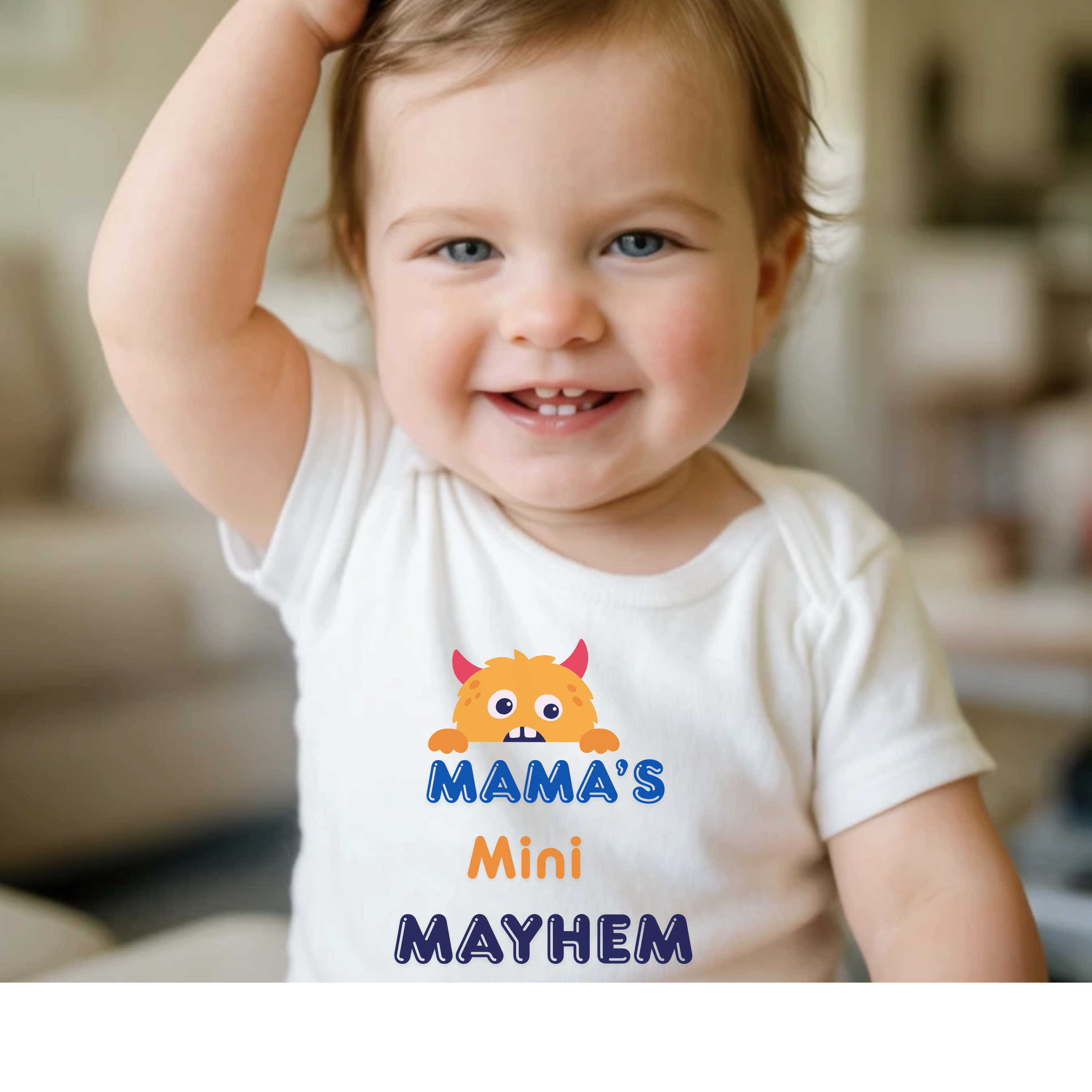 Mama’s Mini Mayhem Infant Bodysuit — Cute Cat Graphic Baby Onesie