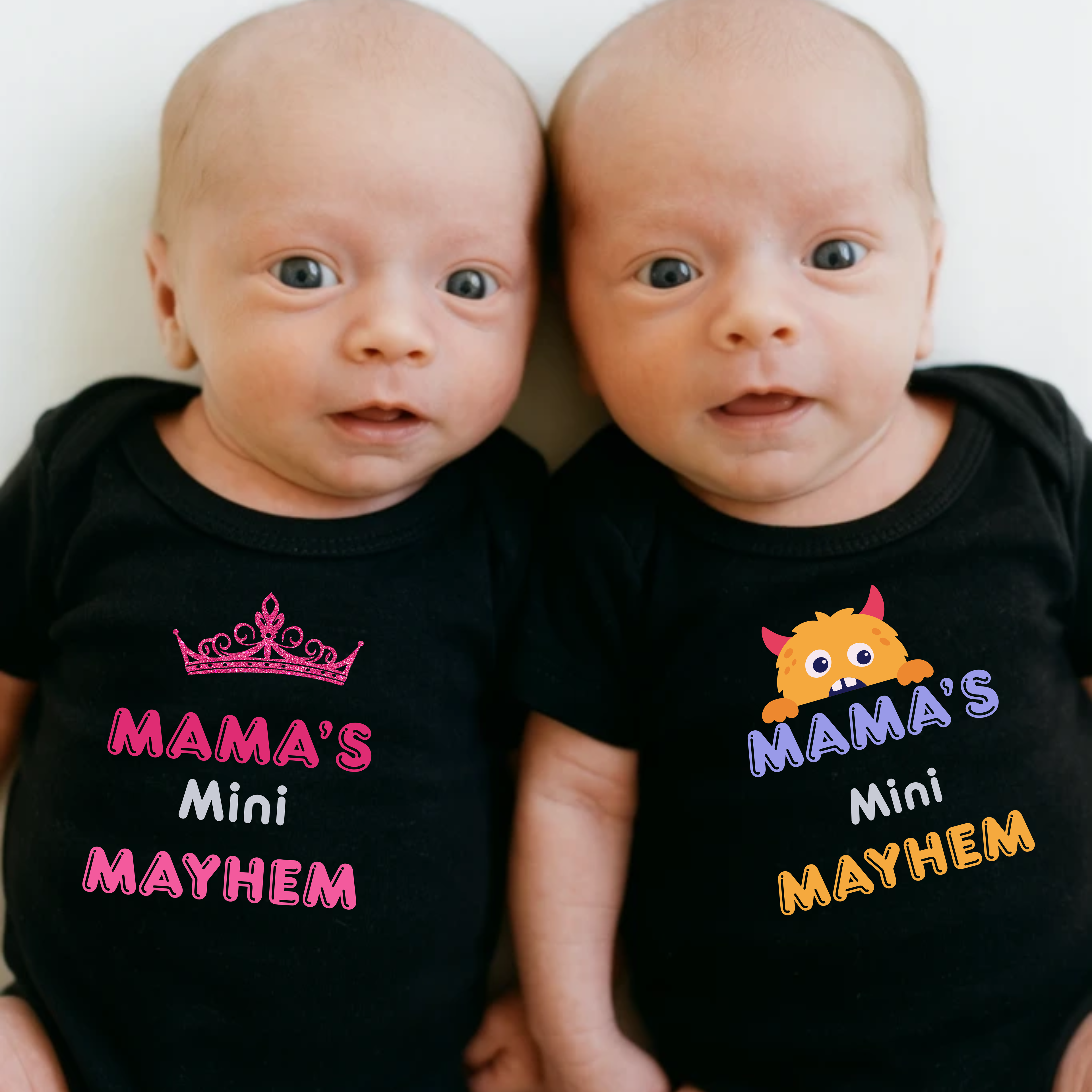 Baby Bodysuit - "Mama’s Mini Mayhem" Cute Monster Infant Onesie