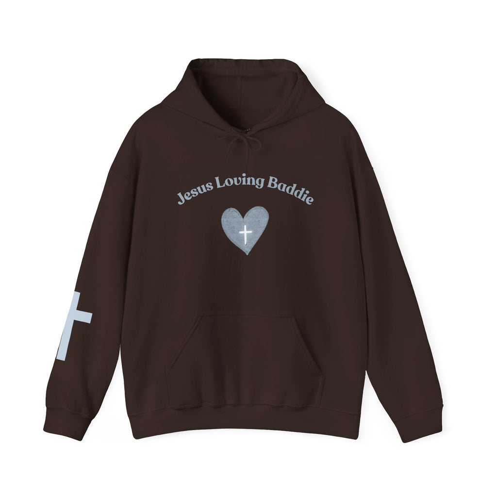 Jesus Loving Baddie Hoodie — Psalm 46:5 Christian Heart Cross Pullover
