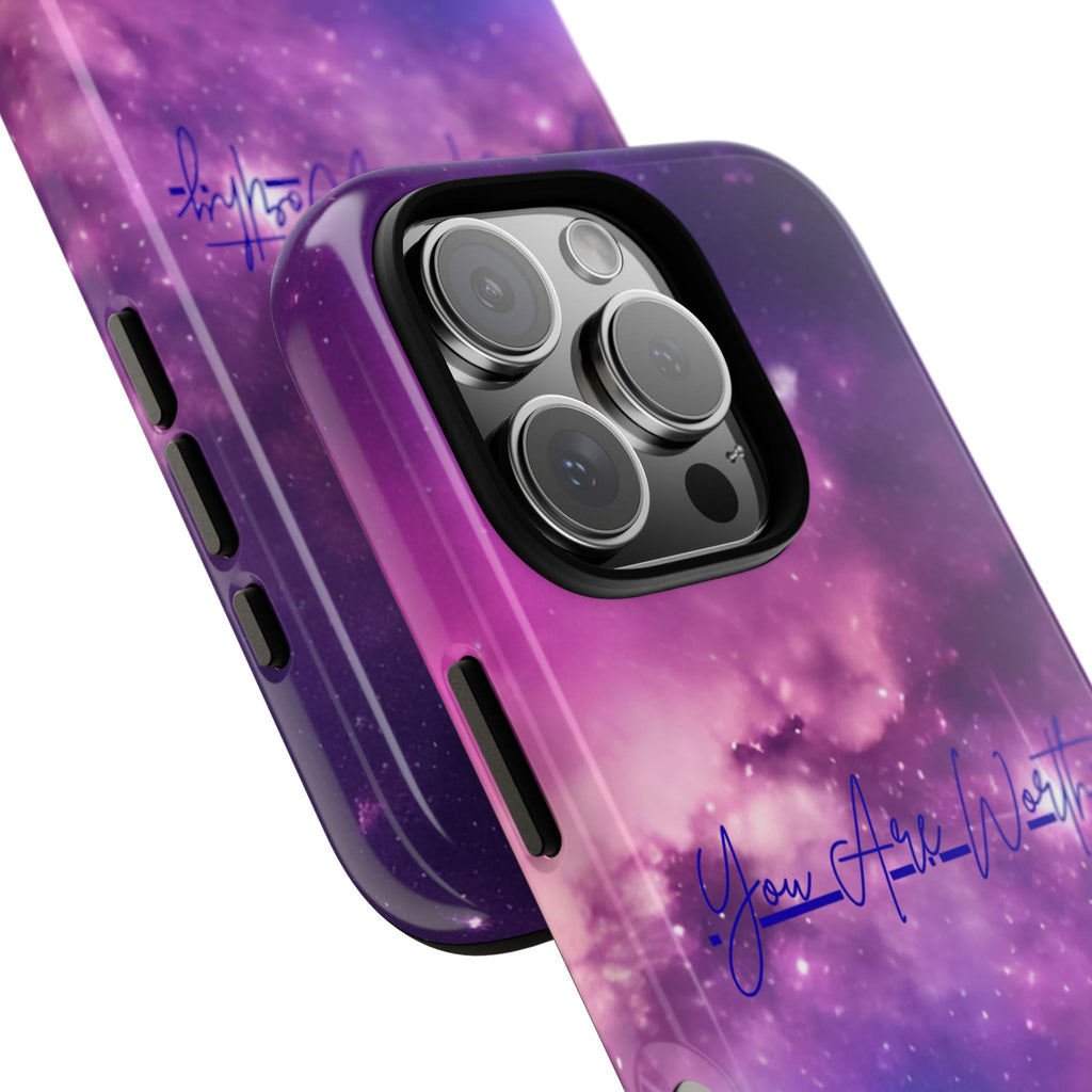 Custom Galaxy Phone Case — Personalized Purple Nebula iPhone Cover with Text