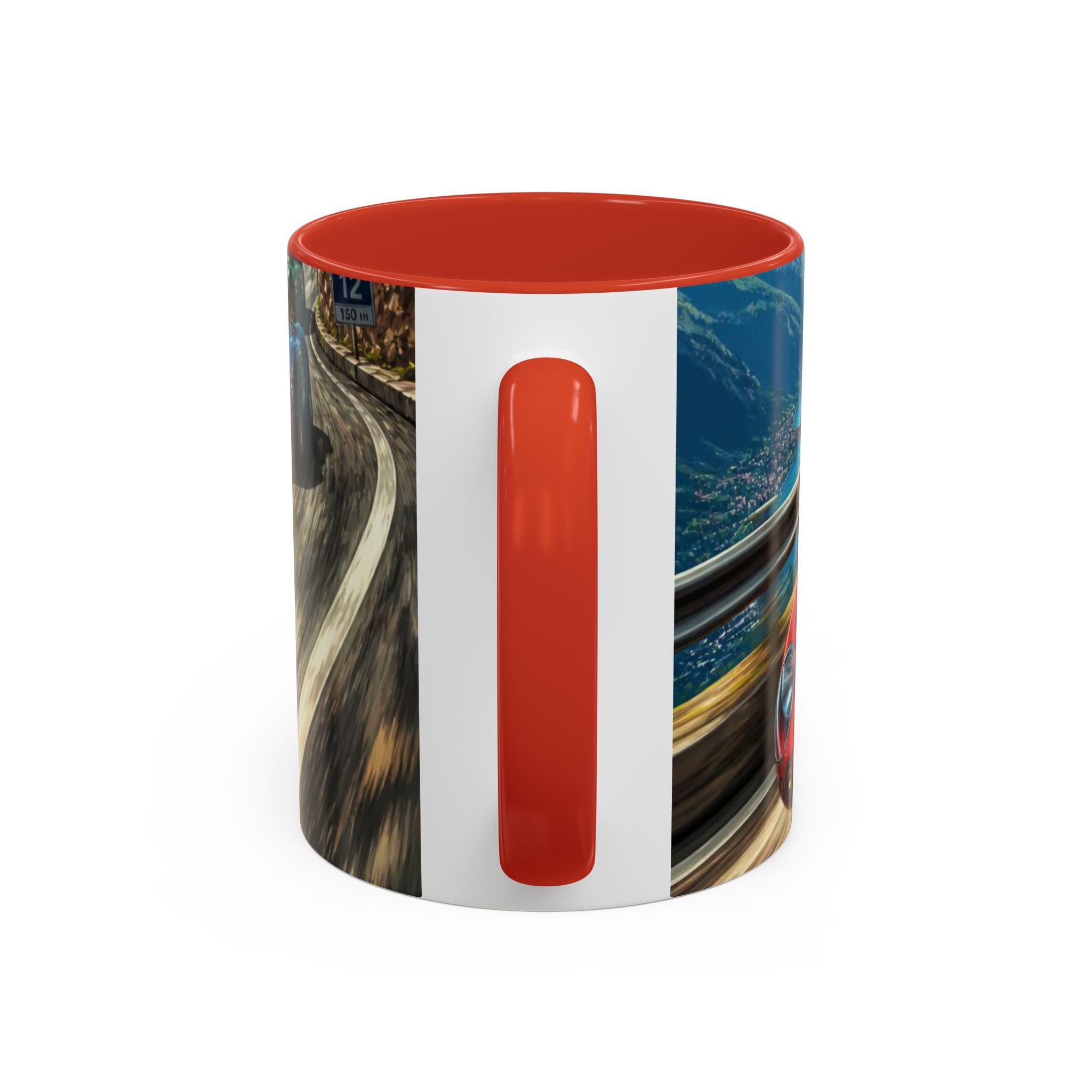 Classic Racing Cars Accent Coffee Mug – Vintage Sports Car Track Design (11/15oz)