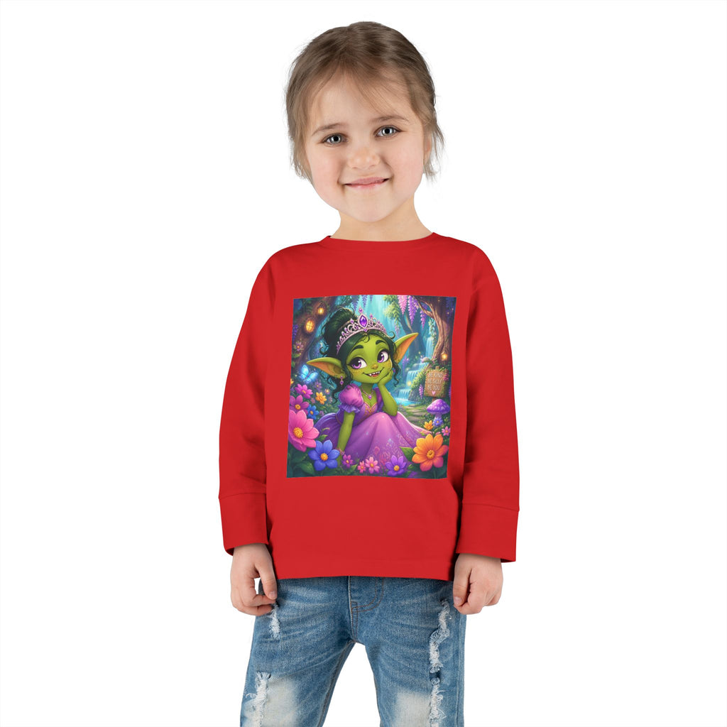 Goblin Princess Toddler Long Sleeve Tee — Cute Fantasy Fairy Garden Shirt