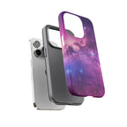 Custom Galaxy Phone Case — Personalized Purple Nebula iPhone Cover with Text