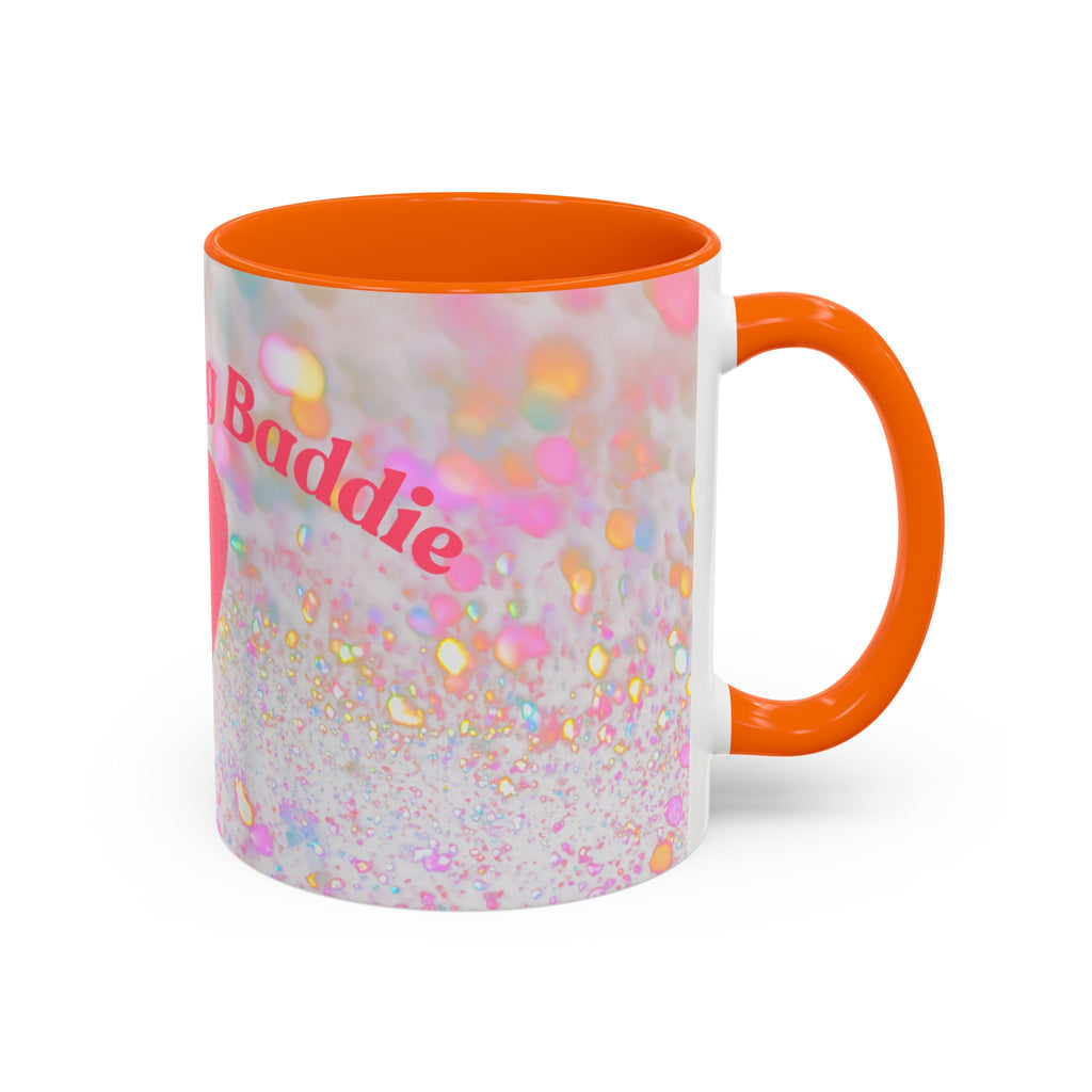 Jesus Loving Baddie Accent Coffee Mug – Pink Heart Cross 11/15oz