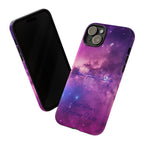 Custom Galaxy Phone Case — Personalized Purple Nebula iPhone Cover with Text