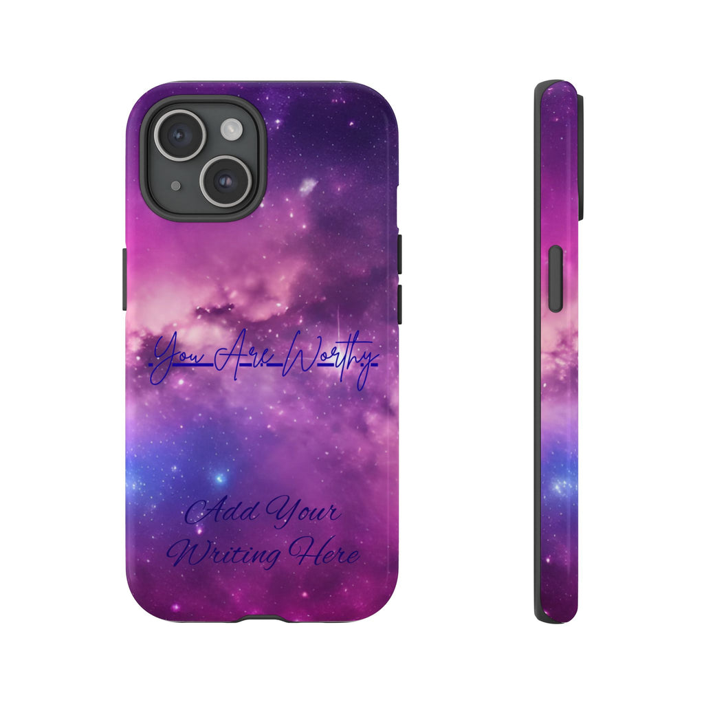 Custom Galaxy Phone Case — Personalized Purple Nebula iPhone Cover with Text