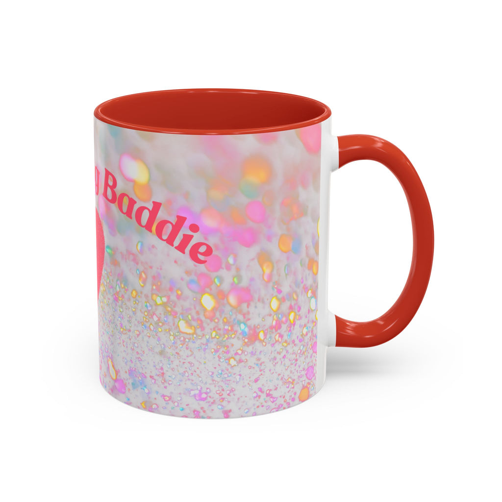 Jesus Loving Baddie Accent Coffee Mug – Pink Heart Cross 11/15oz