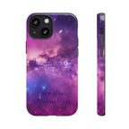 Custom Galaxy Phone Case — Personalized Purple Nebula iPhone Cover with Text