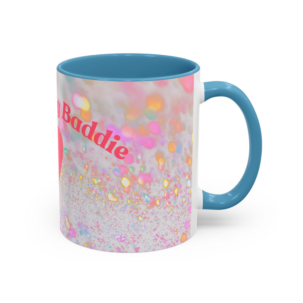 Jesus Loving Baddie Accent Coffee Mug – Pink Heart Cross 11/15oz