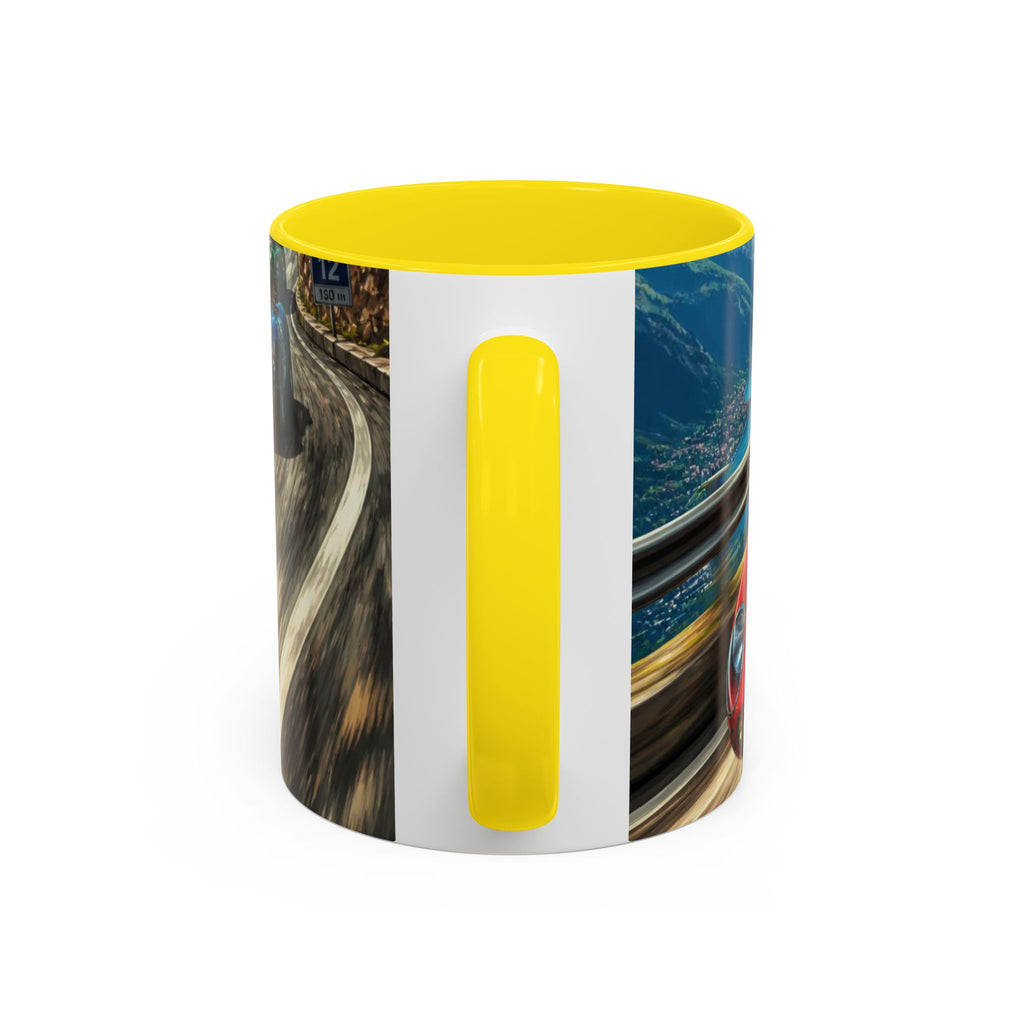 Classic Racing Cars Accent Coffee Mug – Vintage Sports Car Track Design (11/15oz)