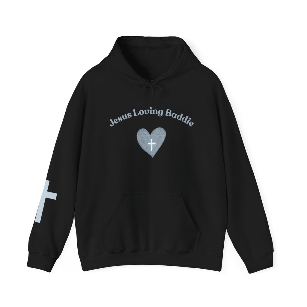 Jesus Loving Baddie Hoodie — Psalm 46:5 Christian Heart Cross Pullover
