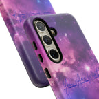 Galaxy "You Are Worthy" Phone Case — Motivational Nebula Design, Customizable Text